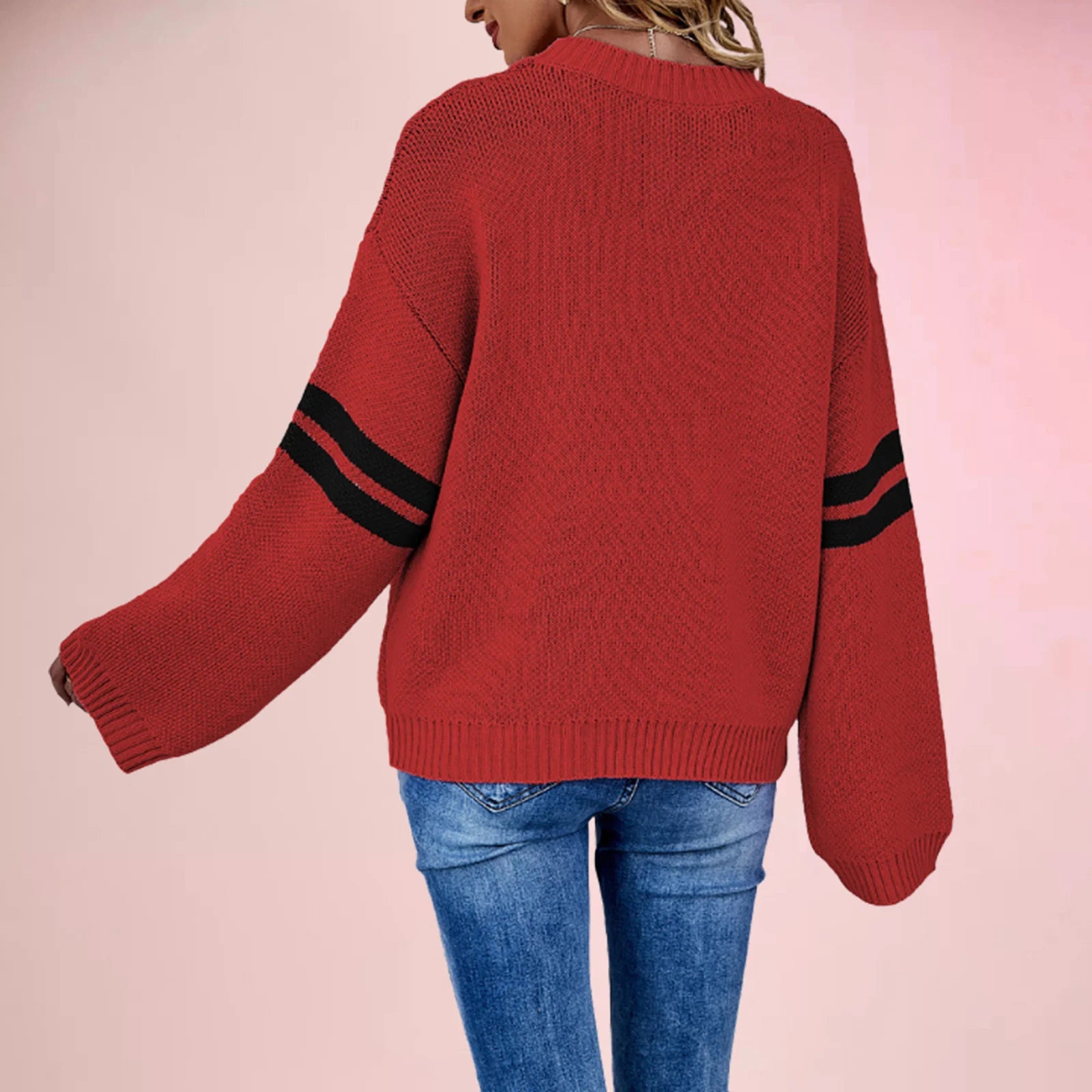 Contrast Color Knit Sweater